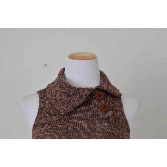 Vintage '90s Collared Variegated Knit Top - Picture 7 of 10